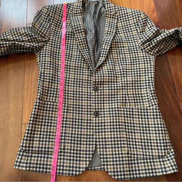 Ben Sherman 100% Wool Men’s Blazer Suit Jacket Camden Skinny Fit Gingham 40R - Picture 11 of 12